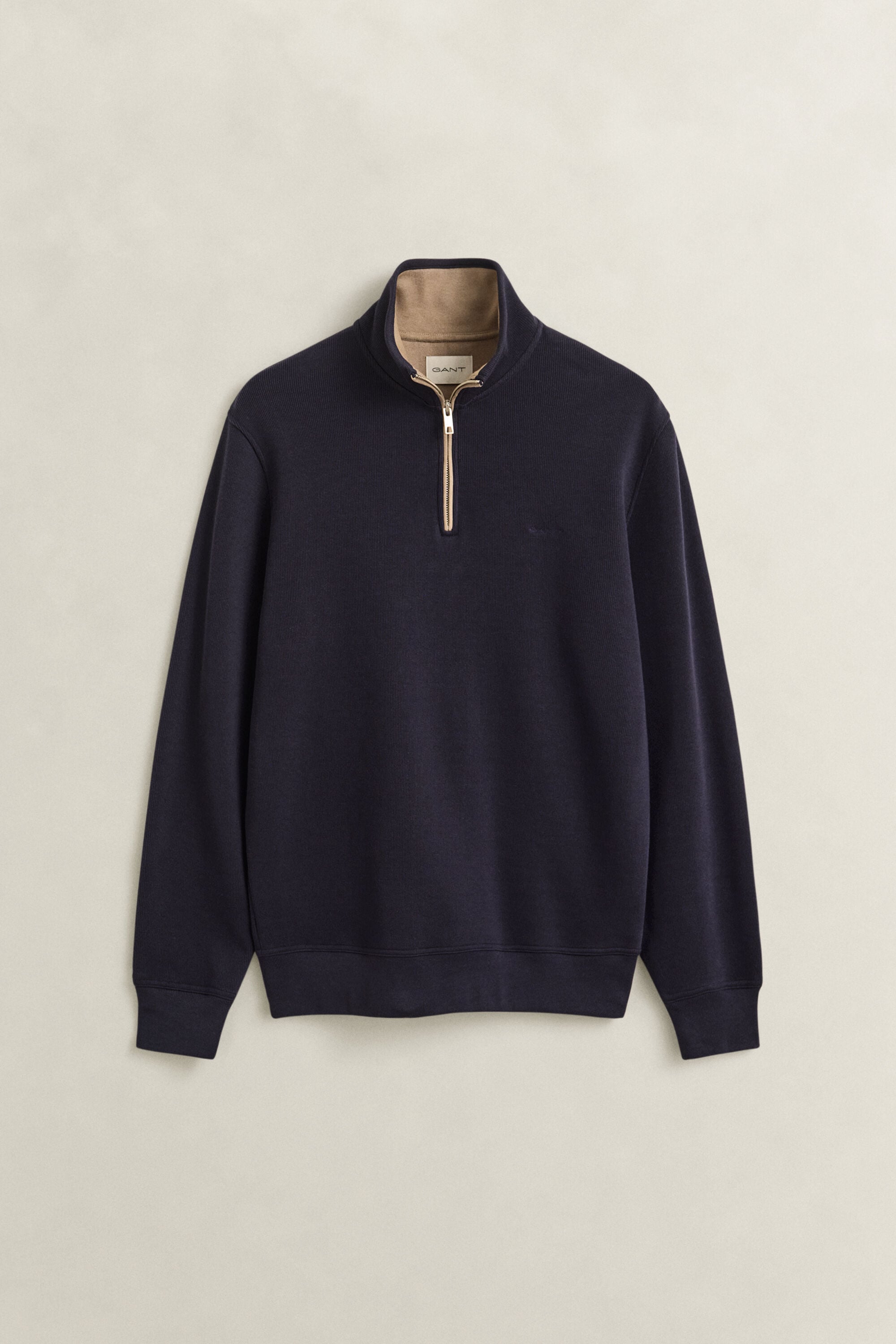 Sacker Rib sweatshirt med halv lynlås