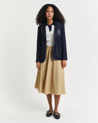 Kontrastfarvet Rugger med ribstrik og korte ærmer