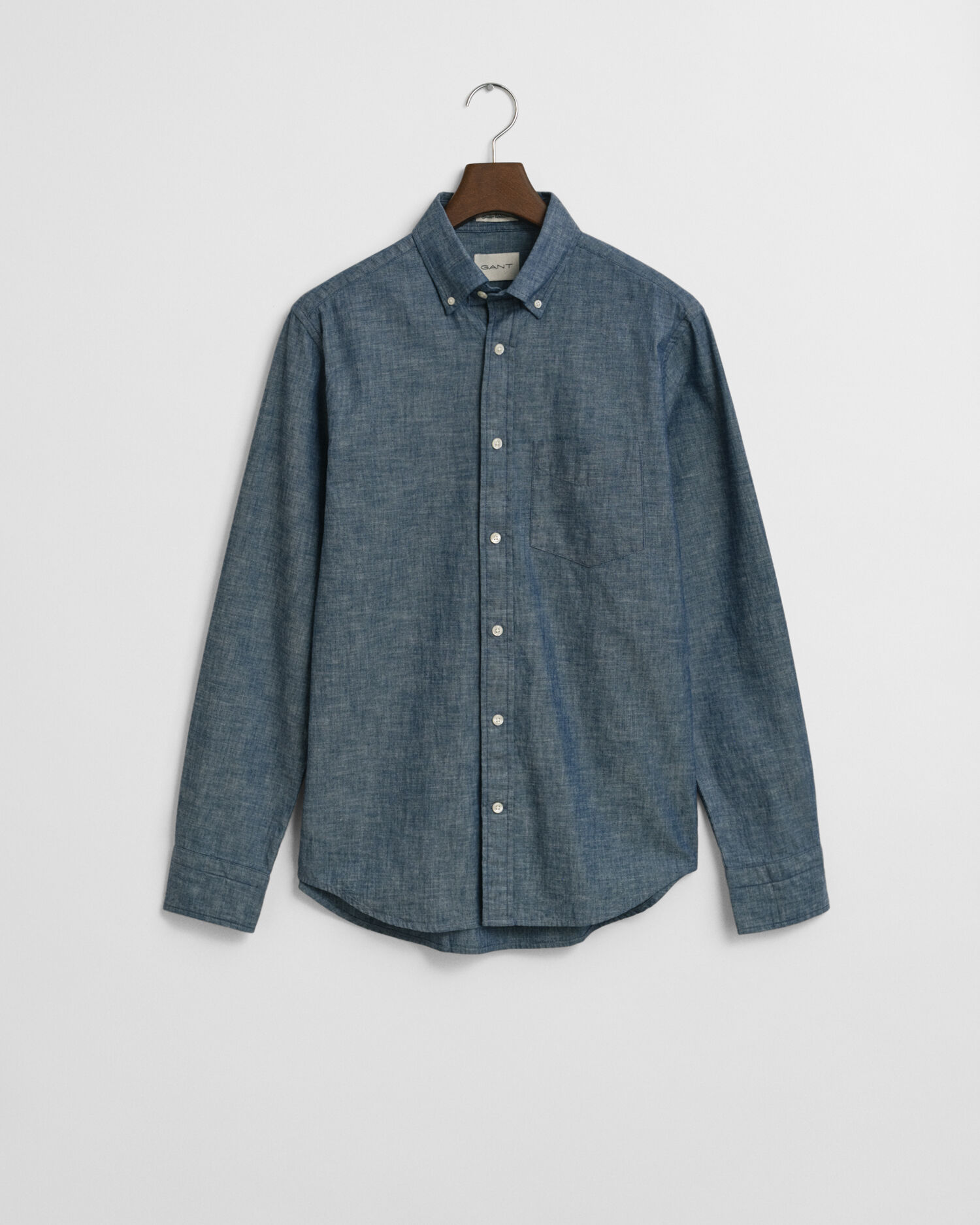 Regular fit indigo chambray skjorte