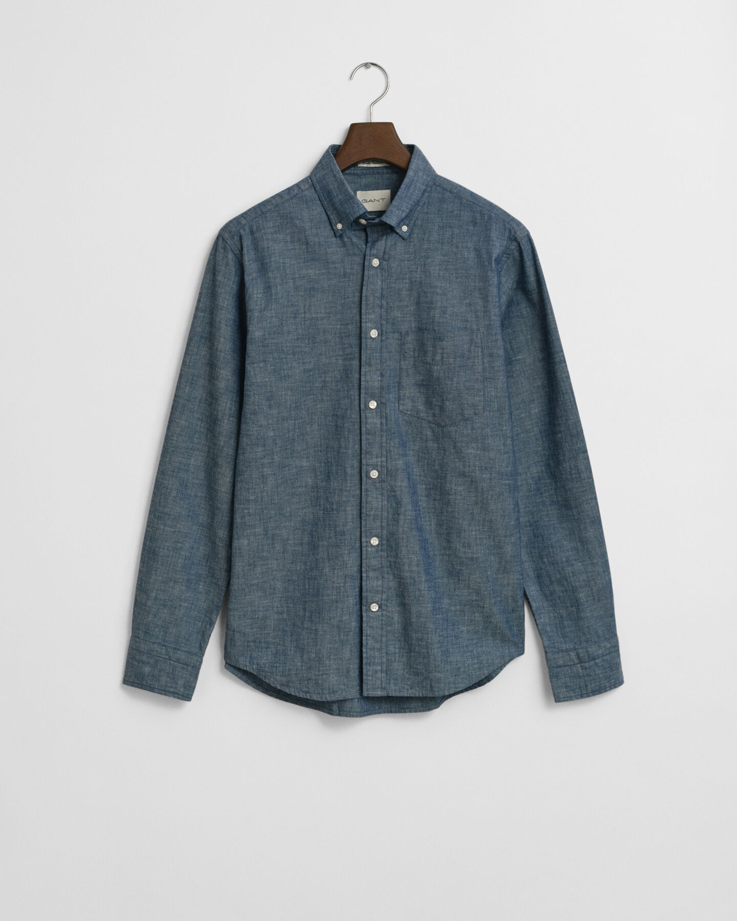 Regular fit indigo chambray skjorte