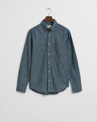 Regular fit indigo chambray skjorte