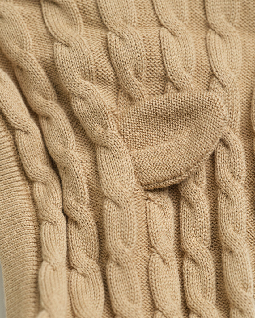 Baby cardigan af bomuld med kabelstrik