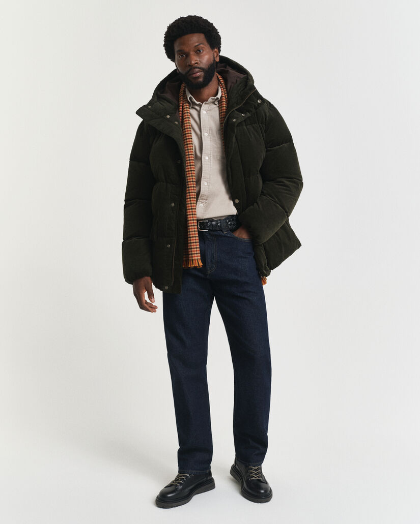 Regular fit skjorte af jernbanefløjl