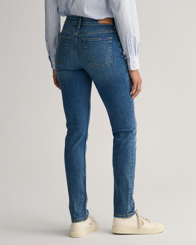 Farla Slim fit jeans med super str&aelig;k