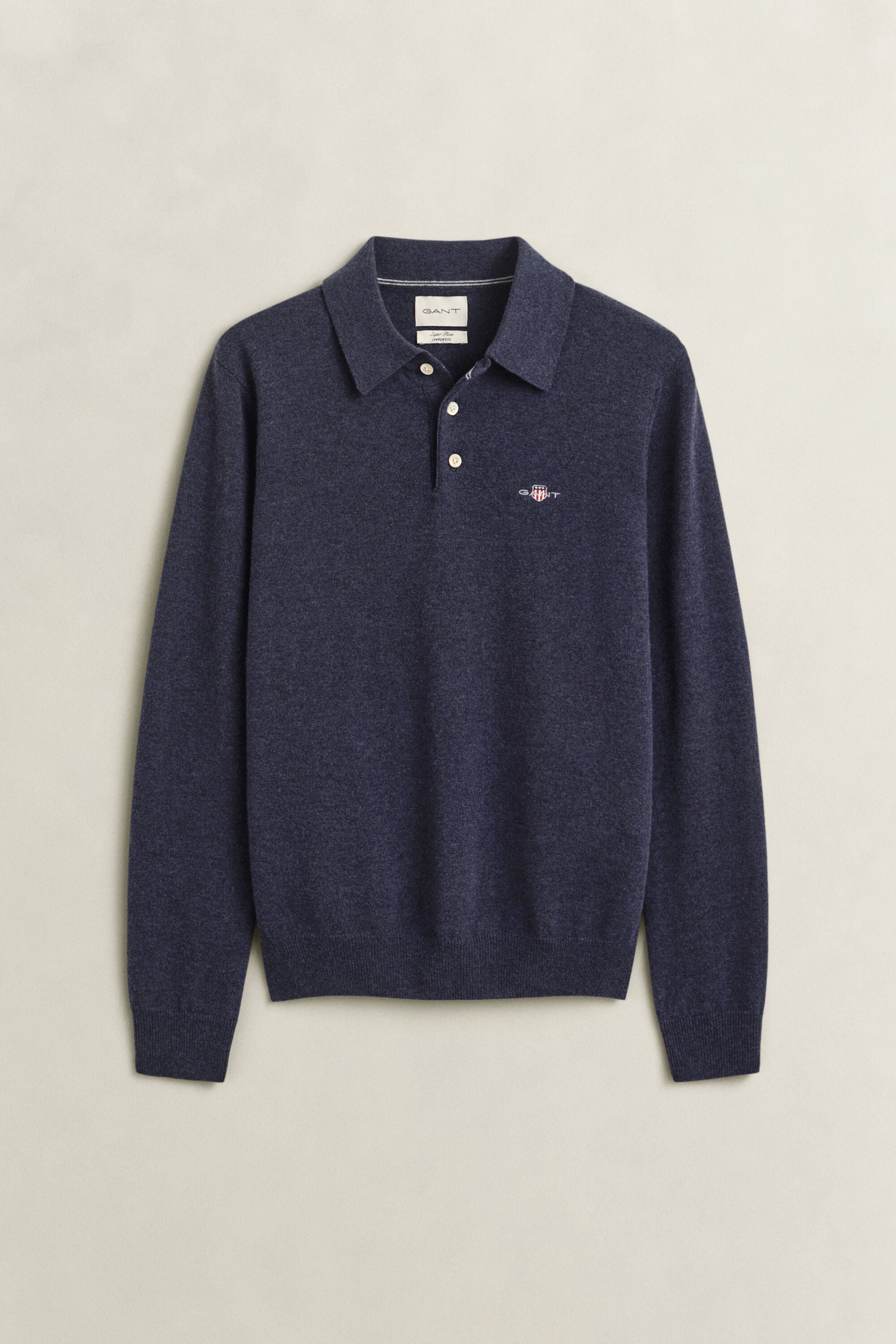 Polosweater af ekstra fin lammeuld