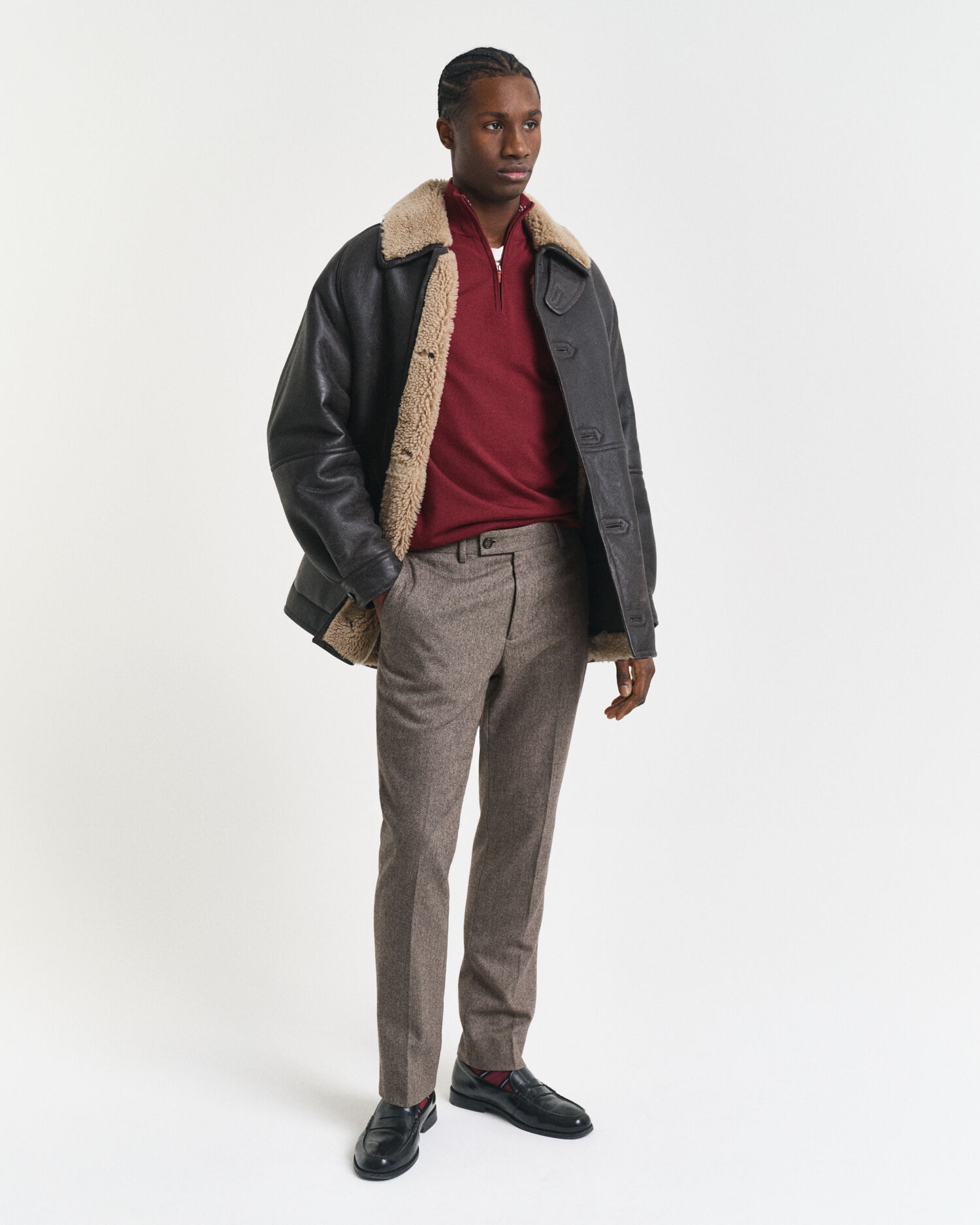 Sweater med halv lynlås i ekstra fin merinould