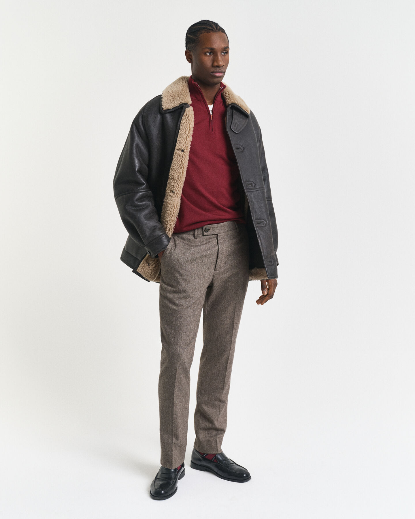 Sweater med halv lynlås i ekstra fin merinould