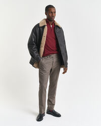 Sweater med halv lynlås i ekstra fin merinould