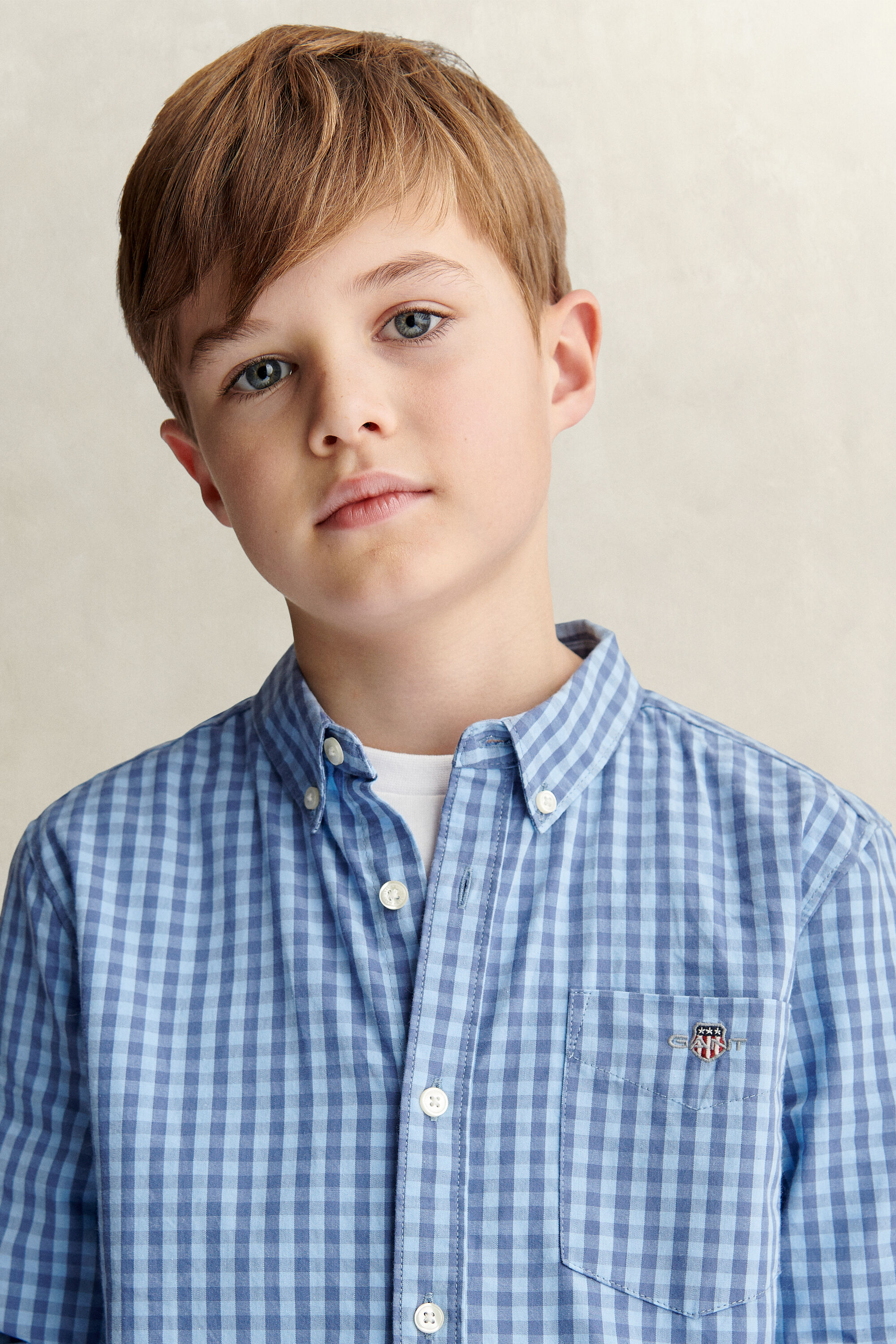Teen Boys skjorte i gingham poplin