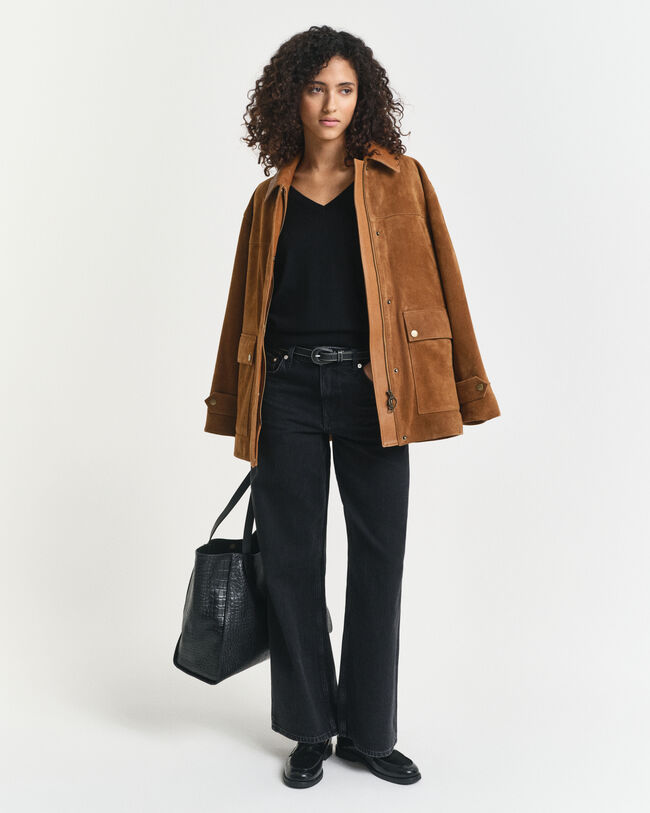 Sweater med V-hals sweater af ekstra fin merinould