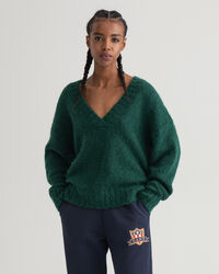 Sweater i mohair med V-hals
