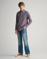 Regular fit ternet flannelskjorte