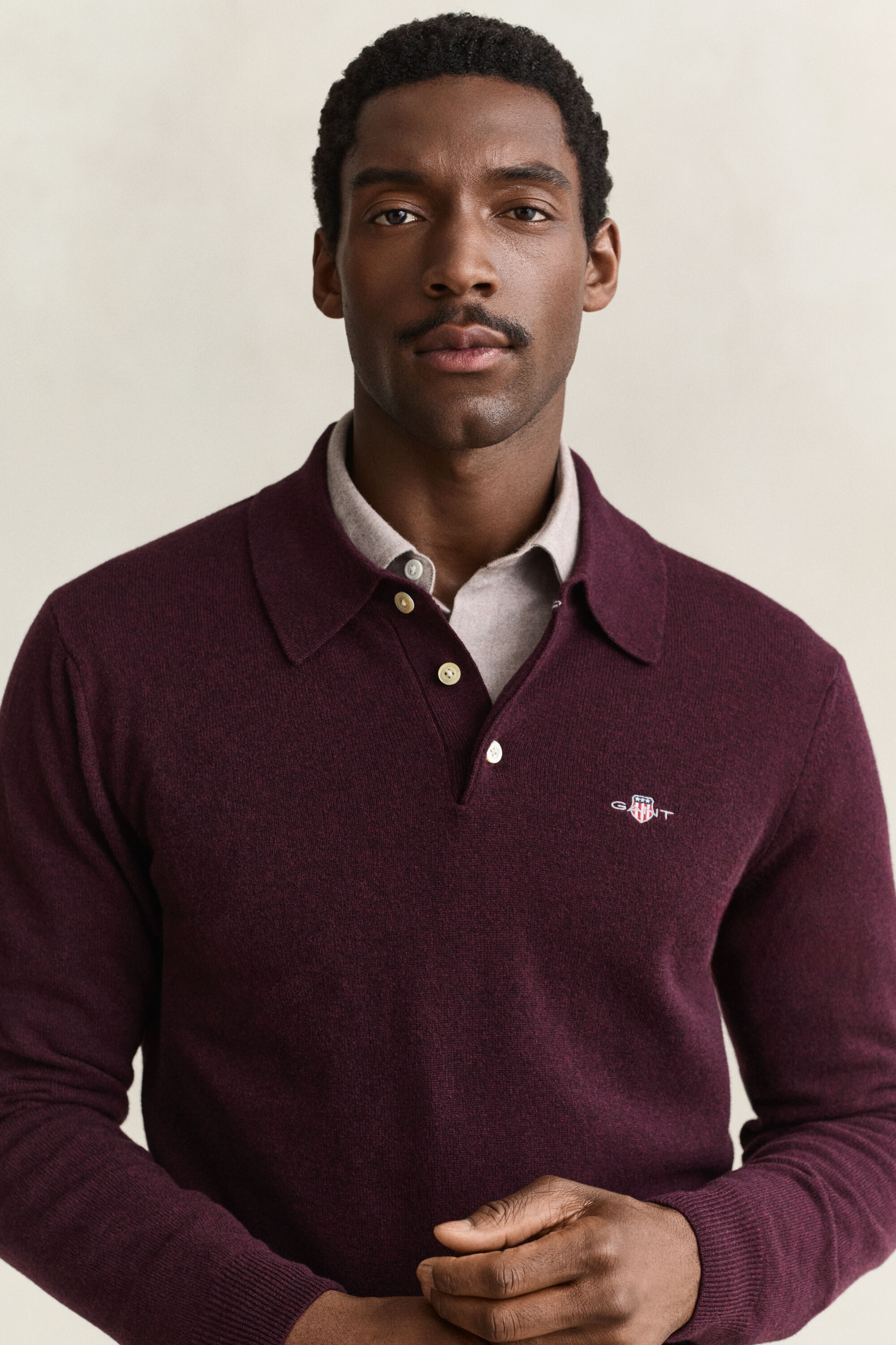Polosweater af ekstra fin lammeuld