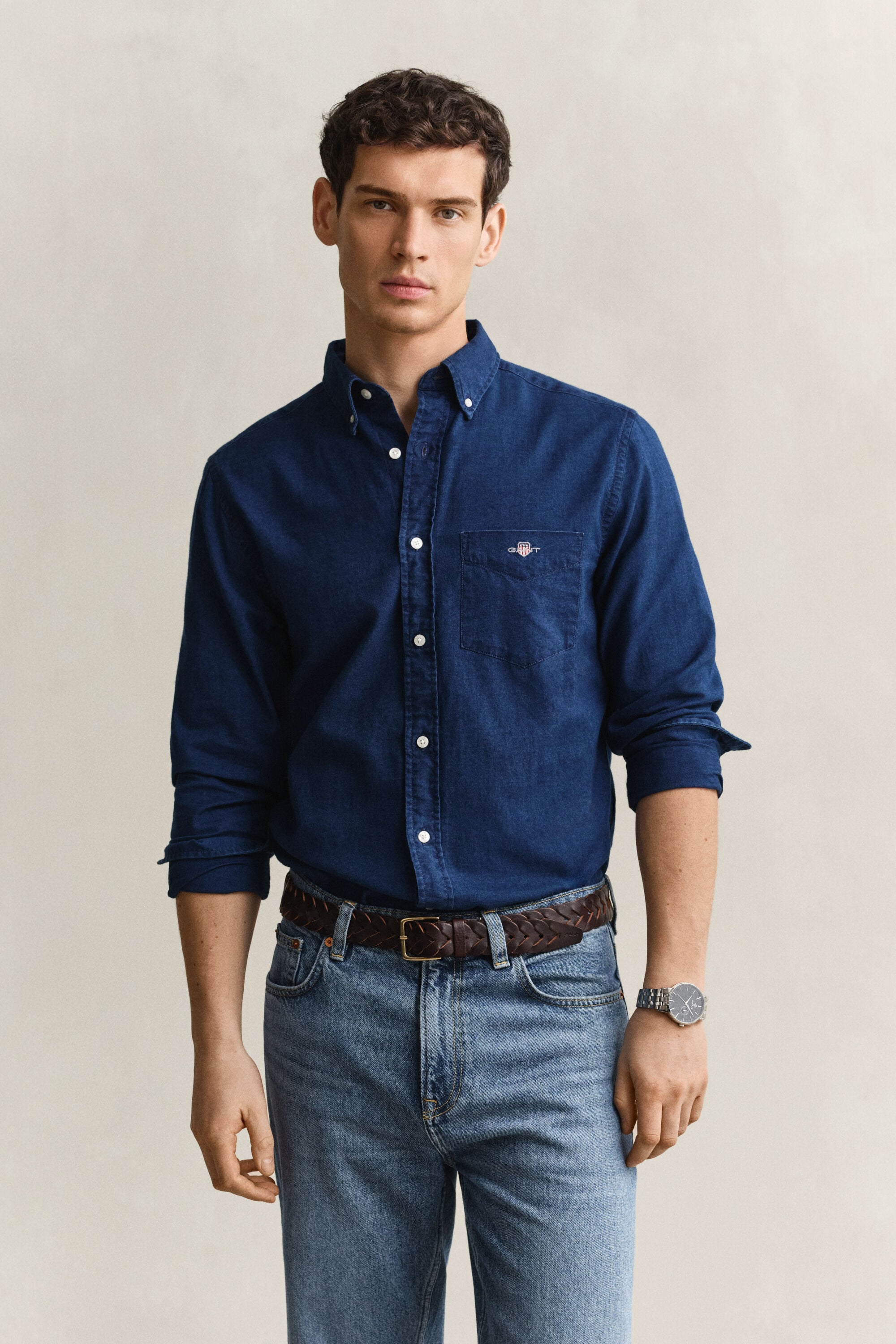 Indigo Oxford-skjorte