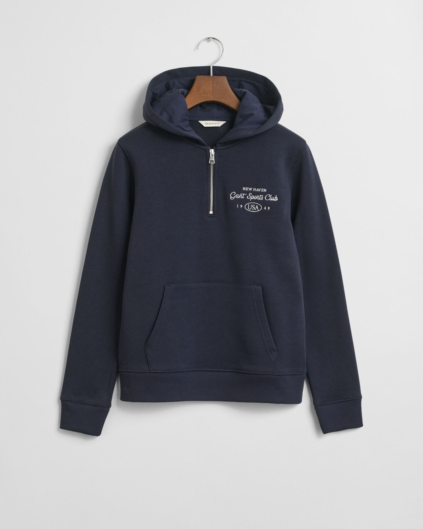 Teen Girls hættetrøje med Sports Club-grafik og halv lynlås