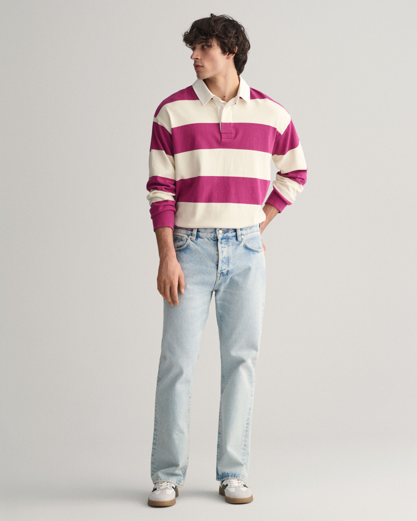 Loose fit let vaskede denim jeans