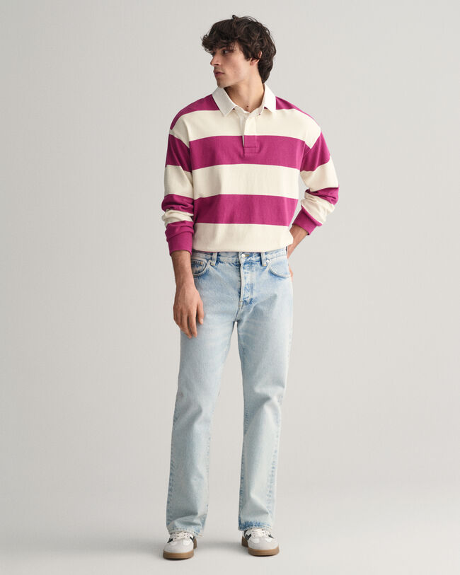 Loose fit let vaskede denim jeans