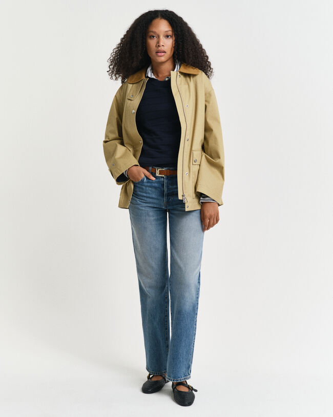 Tekstureret crewneck sweater af bomuld