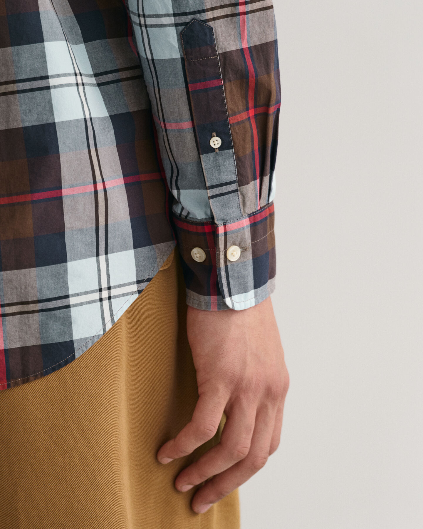 Regular fit skjorte af poplin med store tern