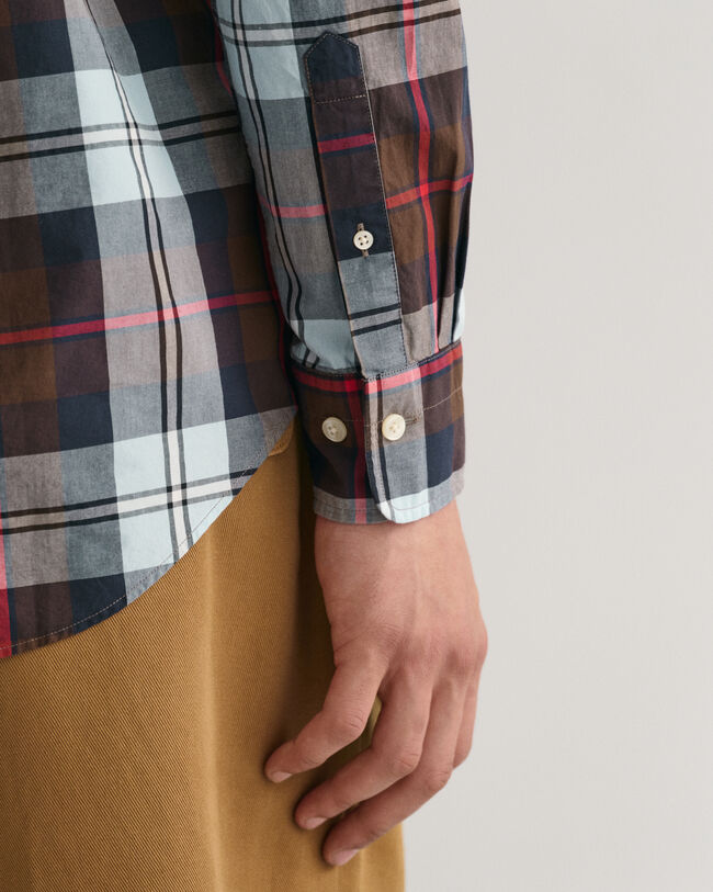 Regular fit skjorte af poplin med store tern