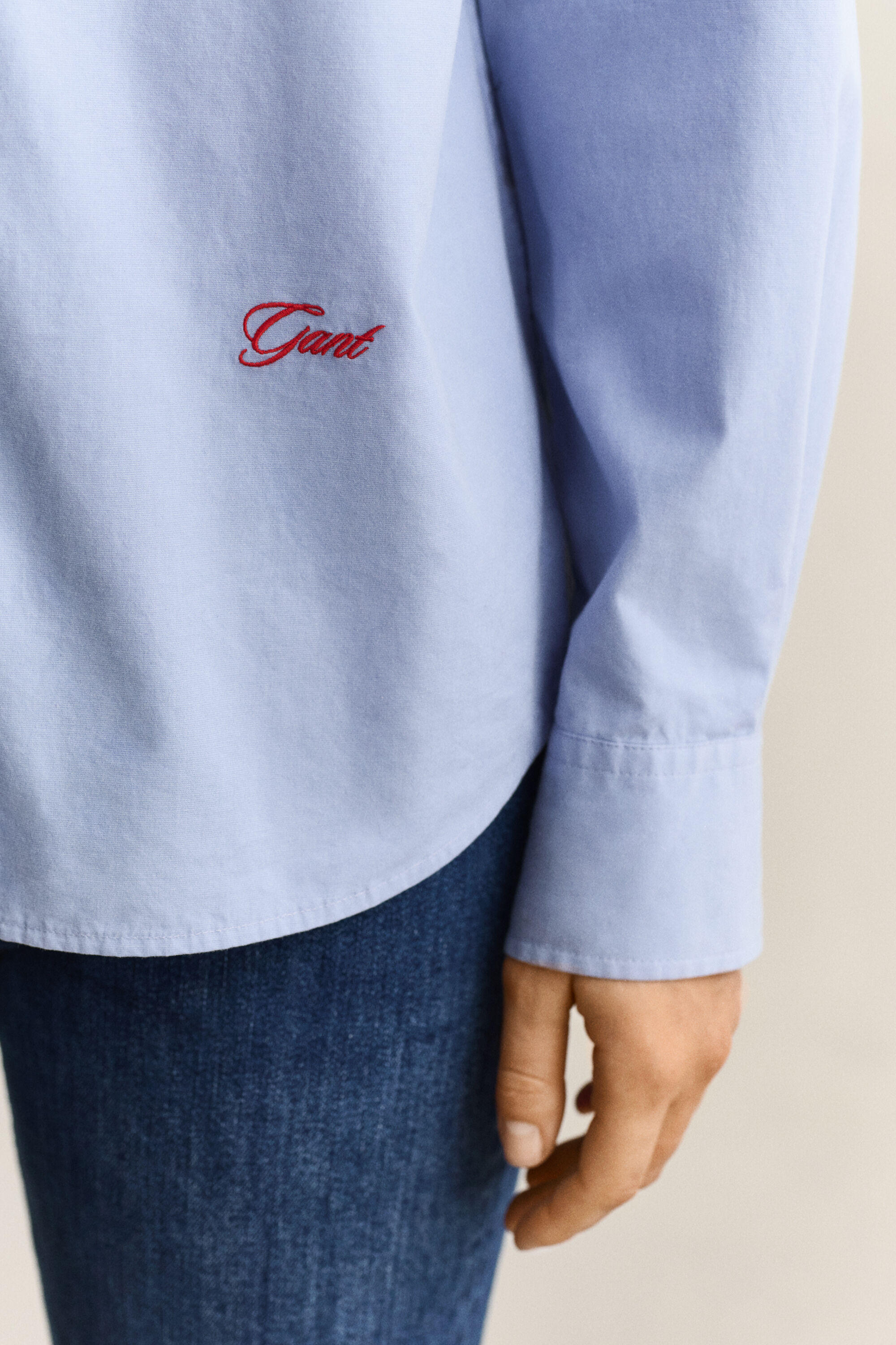 Relaxed poplin skjorte