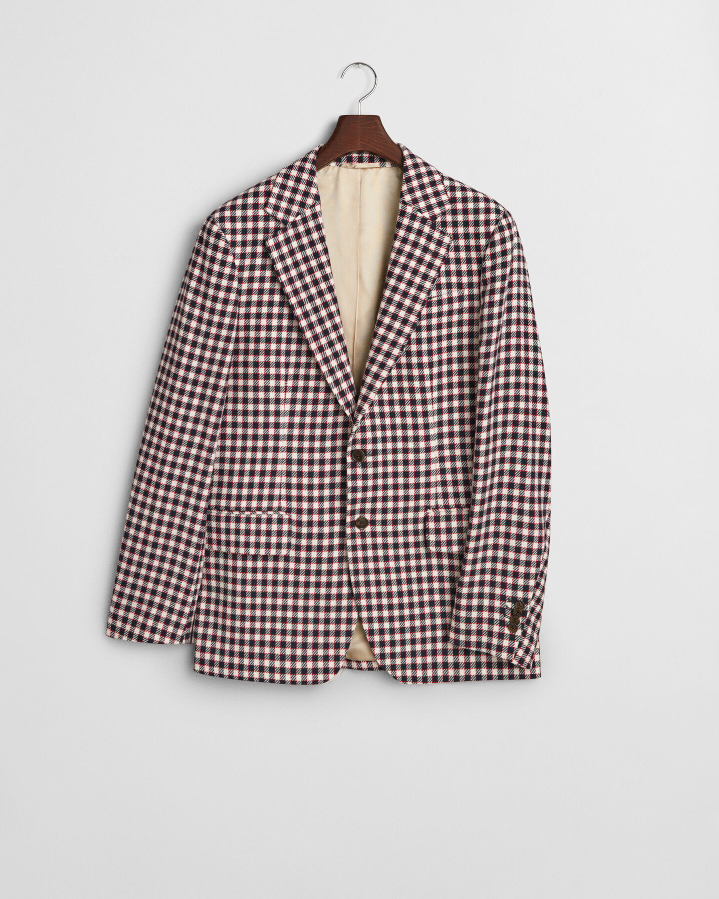 Regular fit ternet blazer i bomuldsblanding