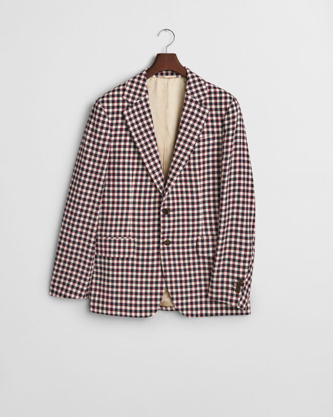 Regular fit ternet blazer i bomuldsblanding