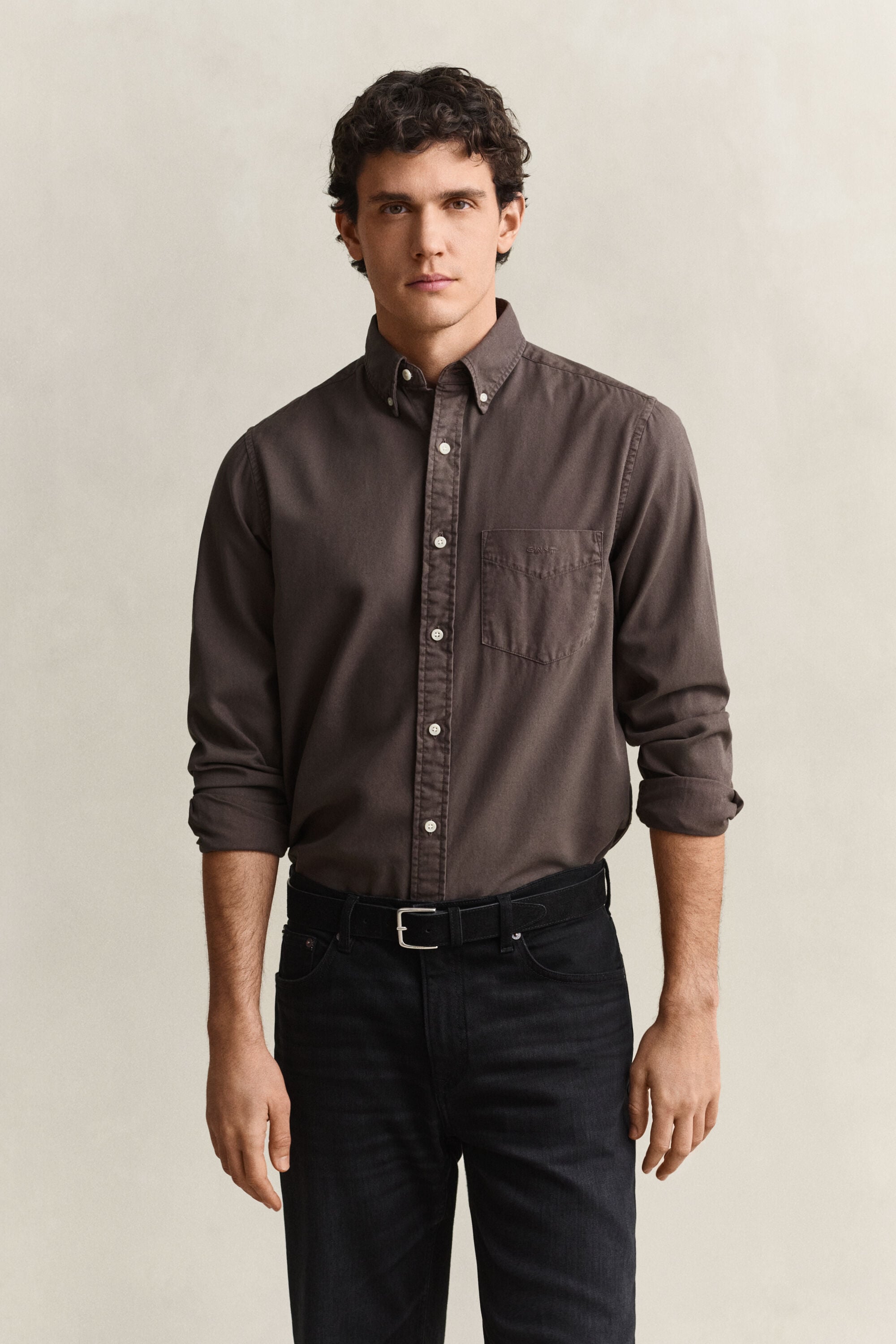Regular fit skjorte af twill