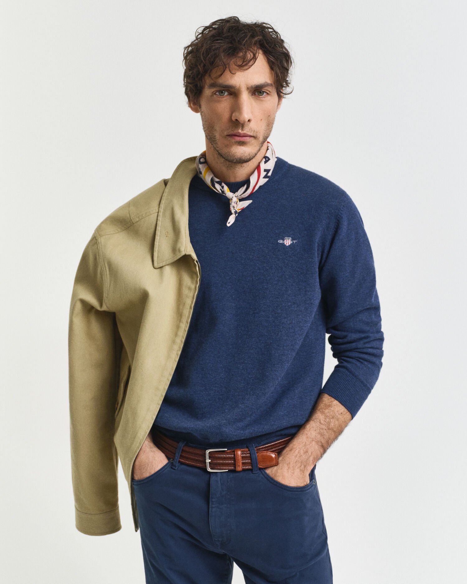 Crewneck sweater i bomuld