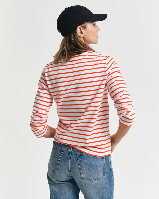 Breton T-shirt med 3/4 l&aelig;ngde &aelig;rme