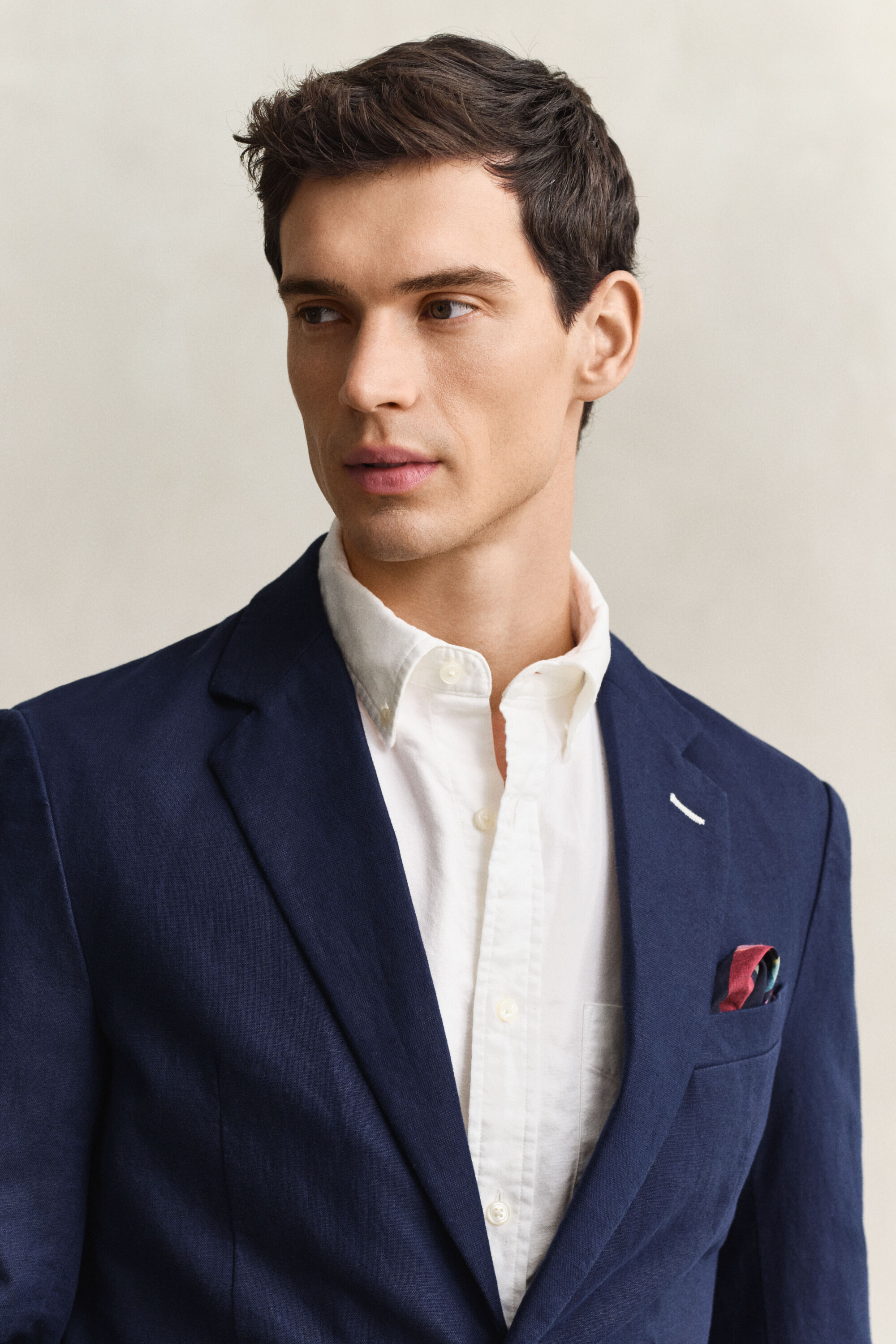 Tekstureret jakkesæt-jakke i bomuldsblanding