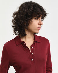 Sømløs langærmet poloskjorte