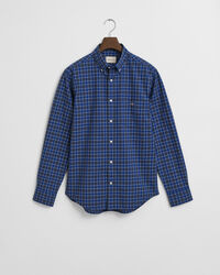 Regular fit klassisk poplin-skjorte med tern
