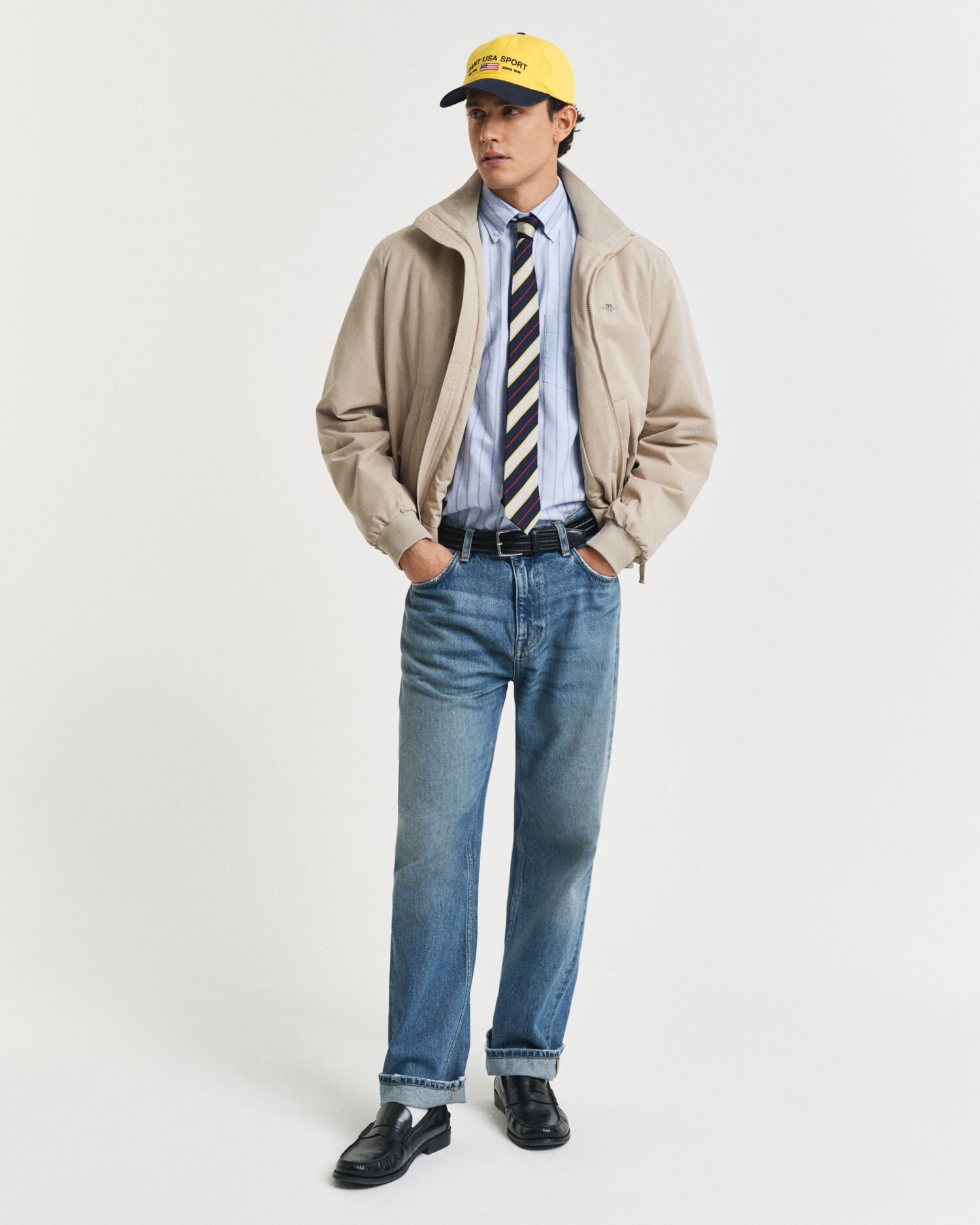 Regular fit klassisk stribet Oxford-skjorte