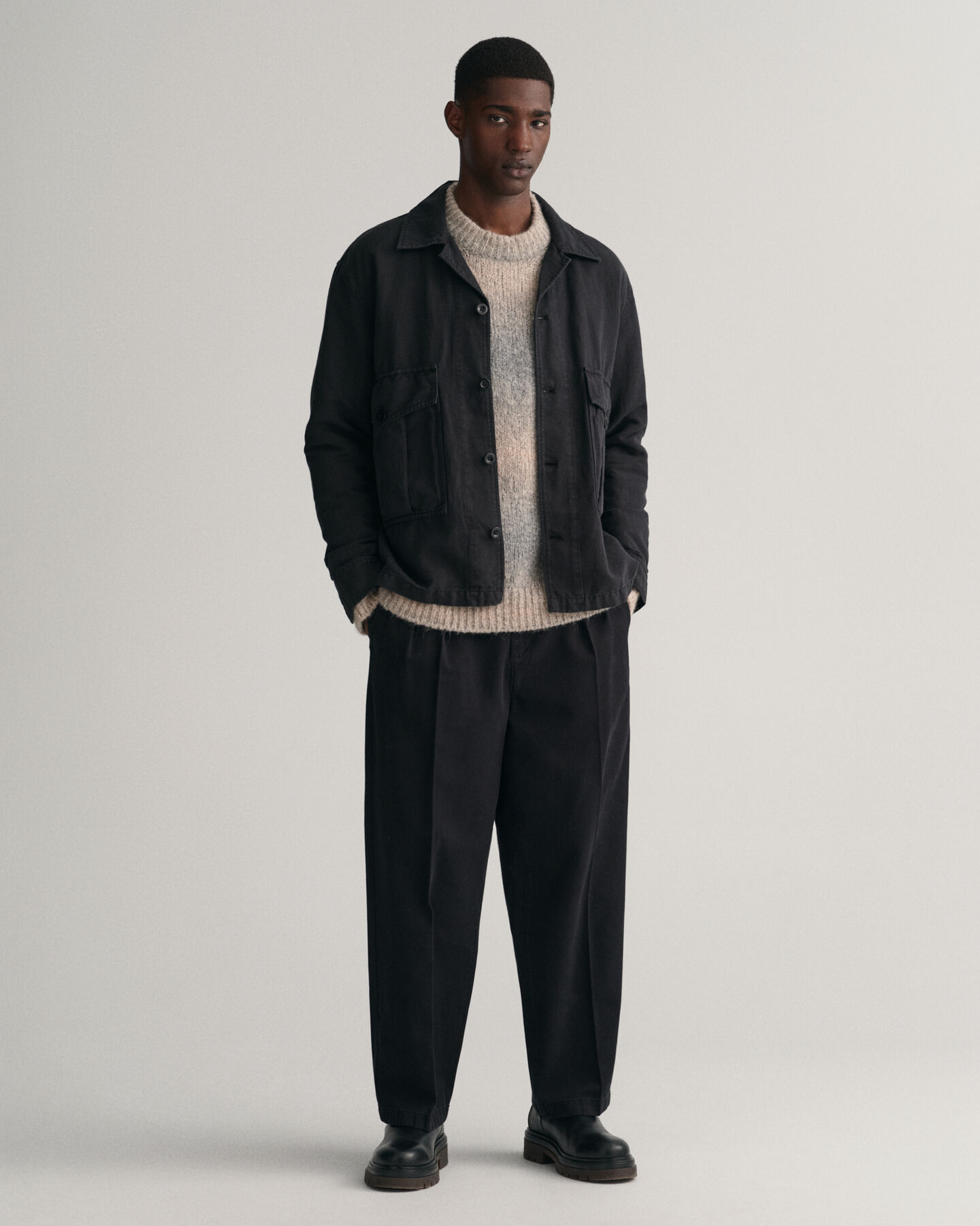 Twill chinobukser med læg