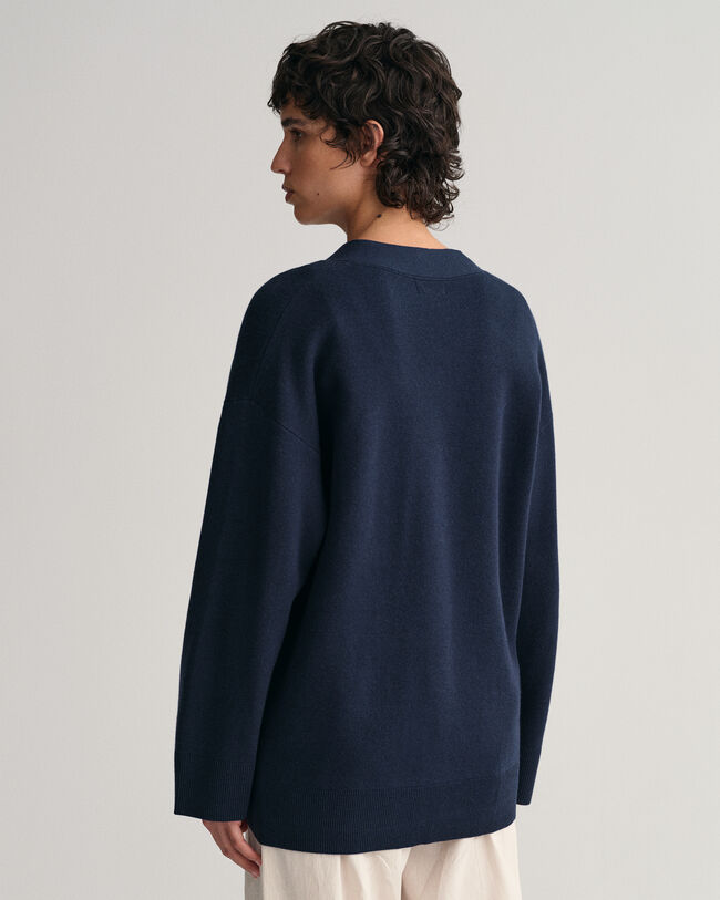 Relaxed fit cardigan med V-hals