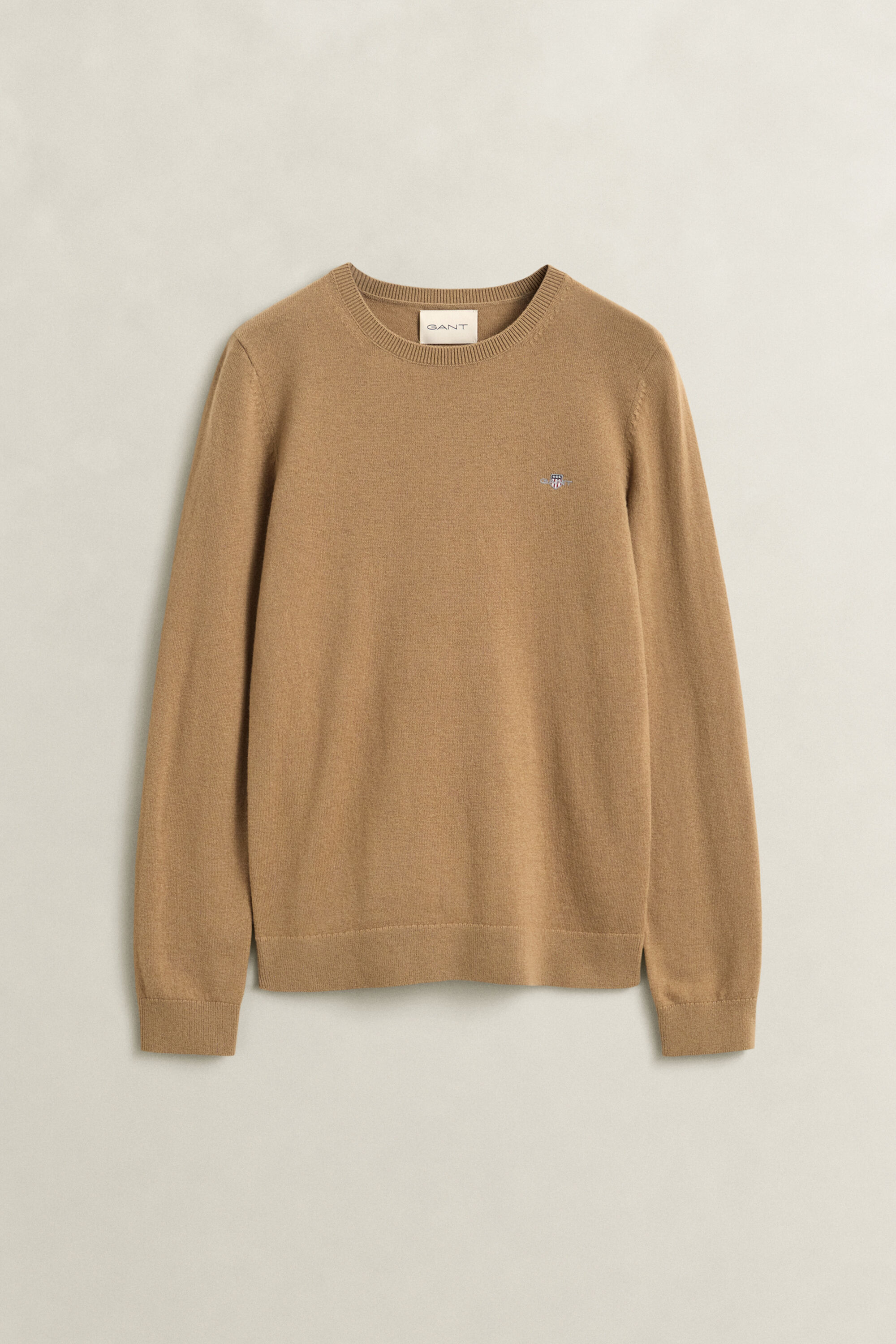 Crewneck sweater i uld og bomuld
