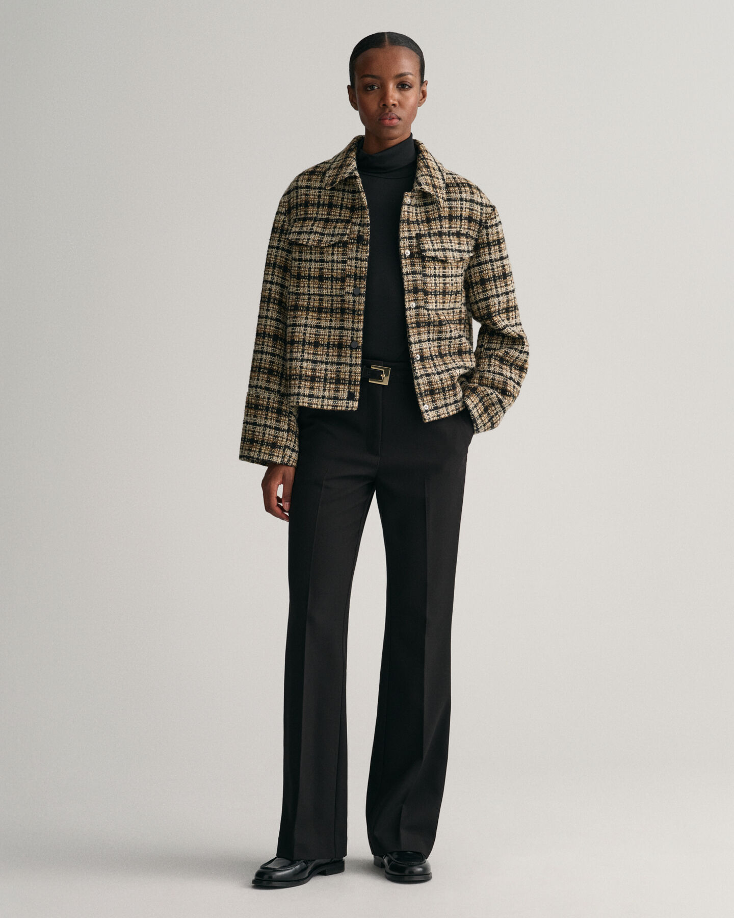 Ternet blazerjakke af tweed