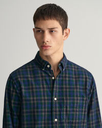 Regular fit ternet skjorte af jernbanefl&oslash;jl