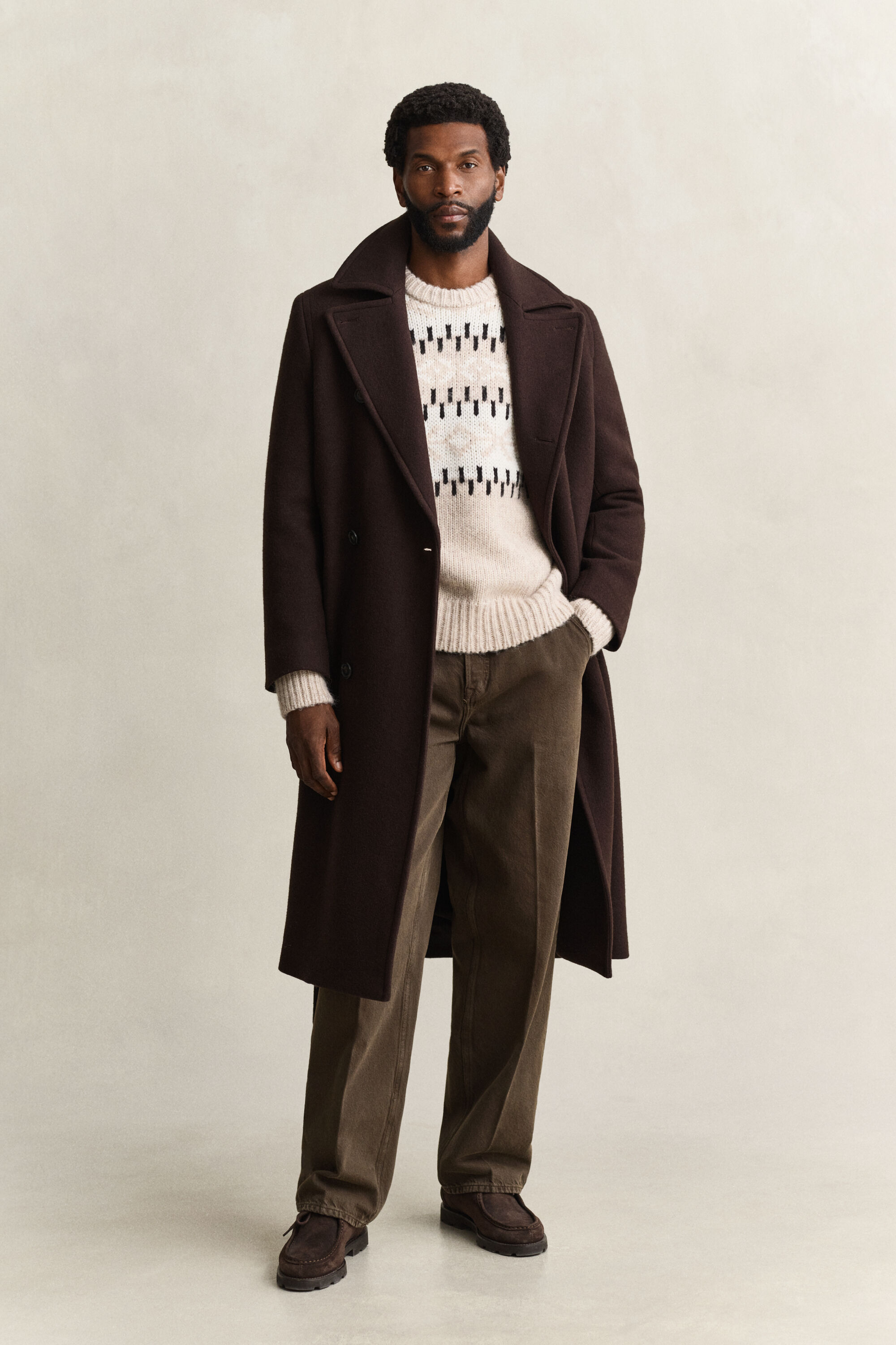 Jacquard sweater i alpakauldblanding