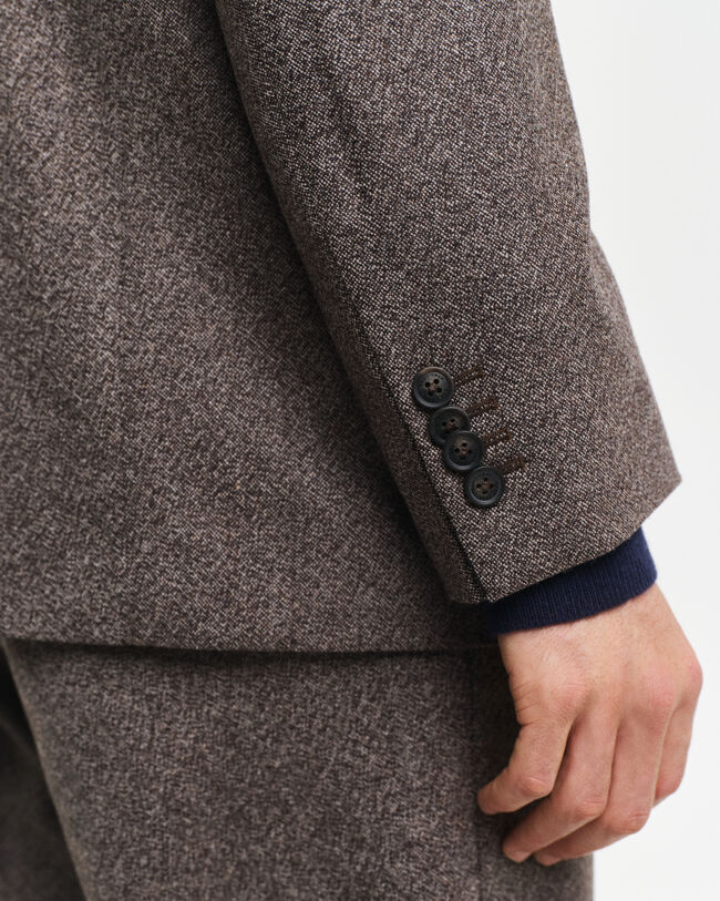 Relaxed fit jakkes&aelig;t-blazer i moulin&eacute;-uld