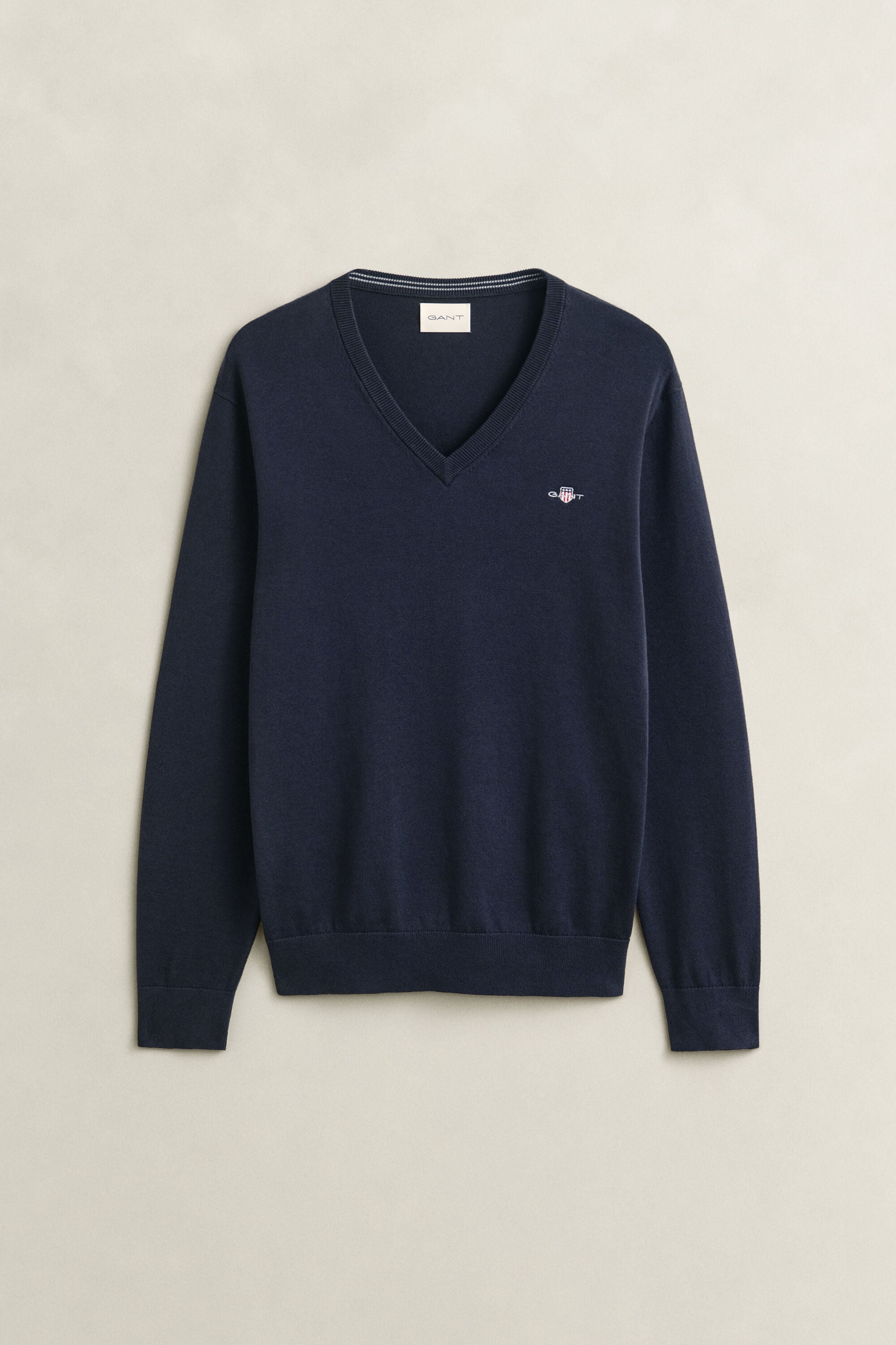 Sweater i bomuld med V-hals