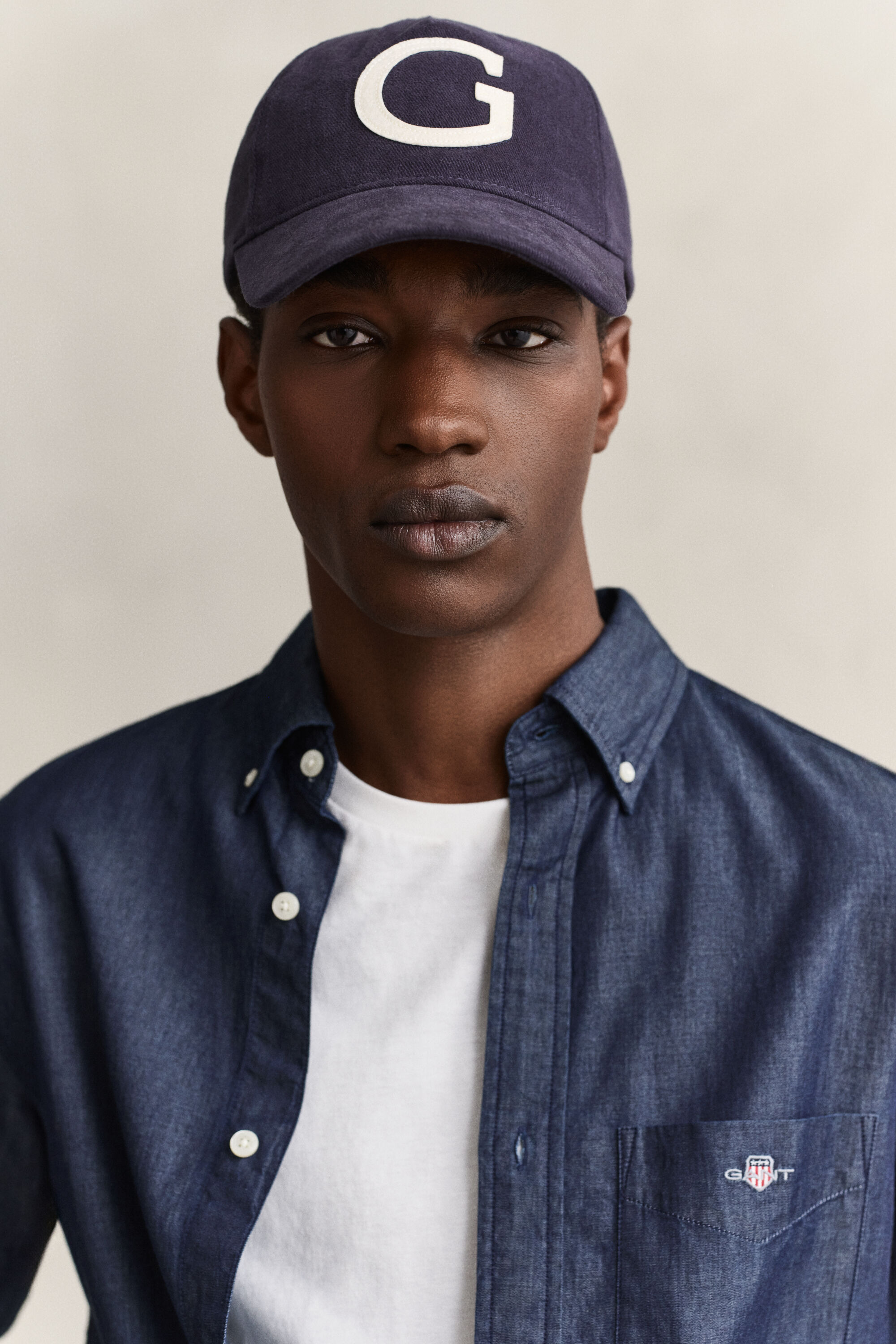 Regular fit indigo-skjorte