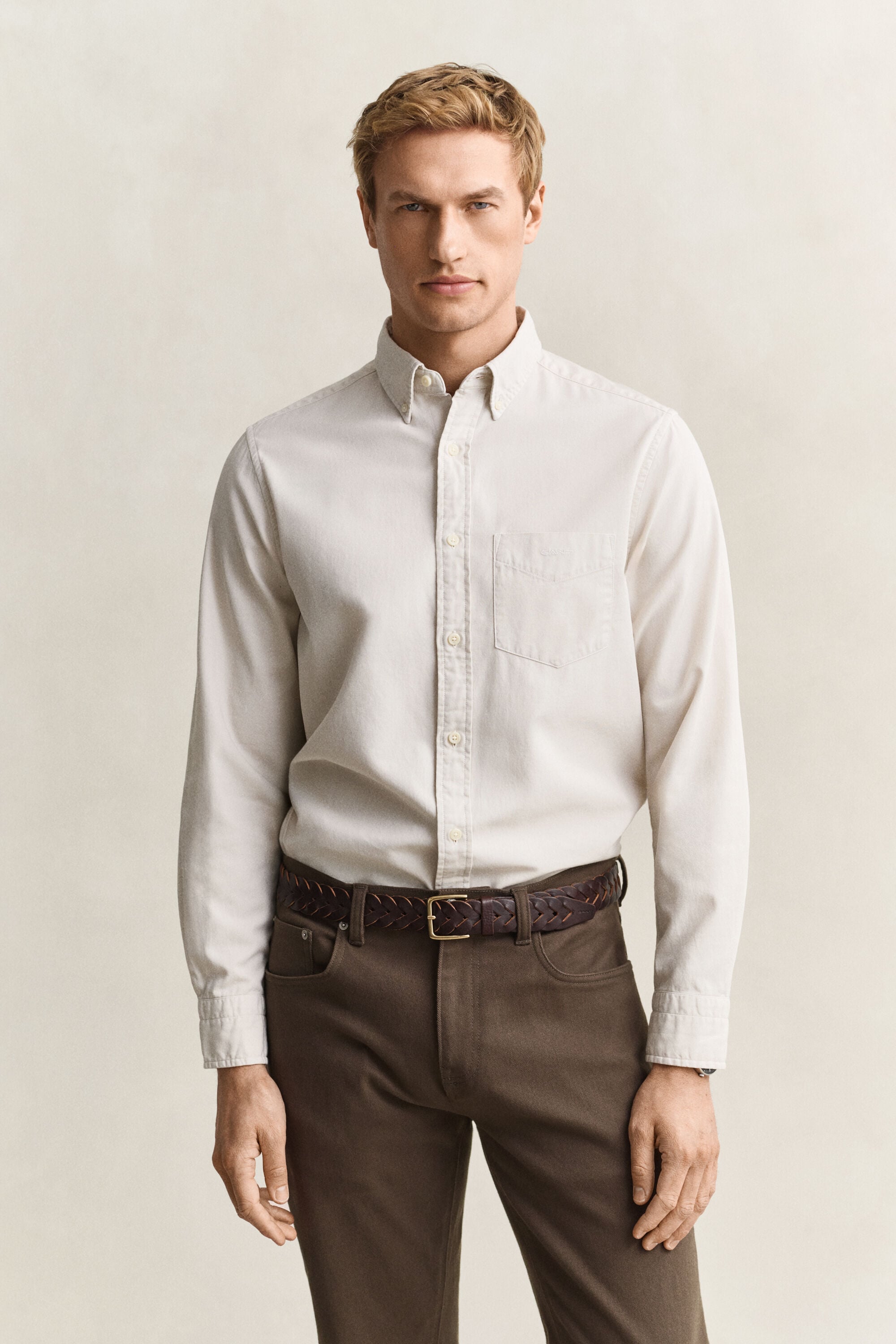 Regular fit skjorte af twill