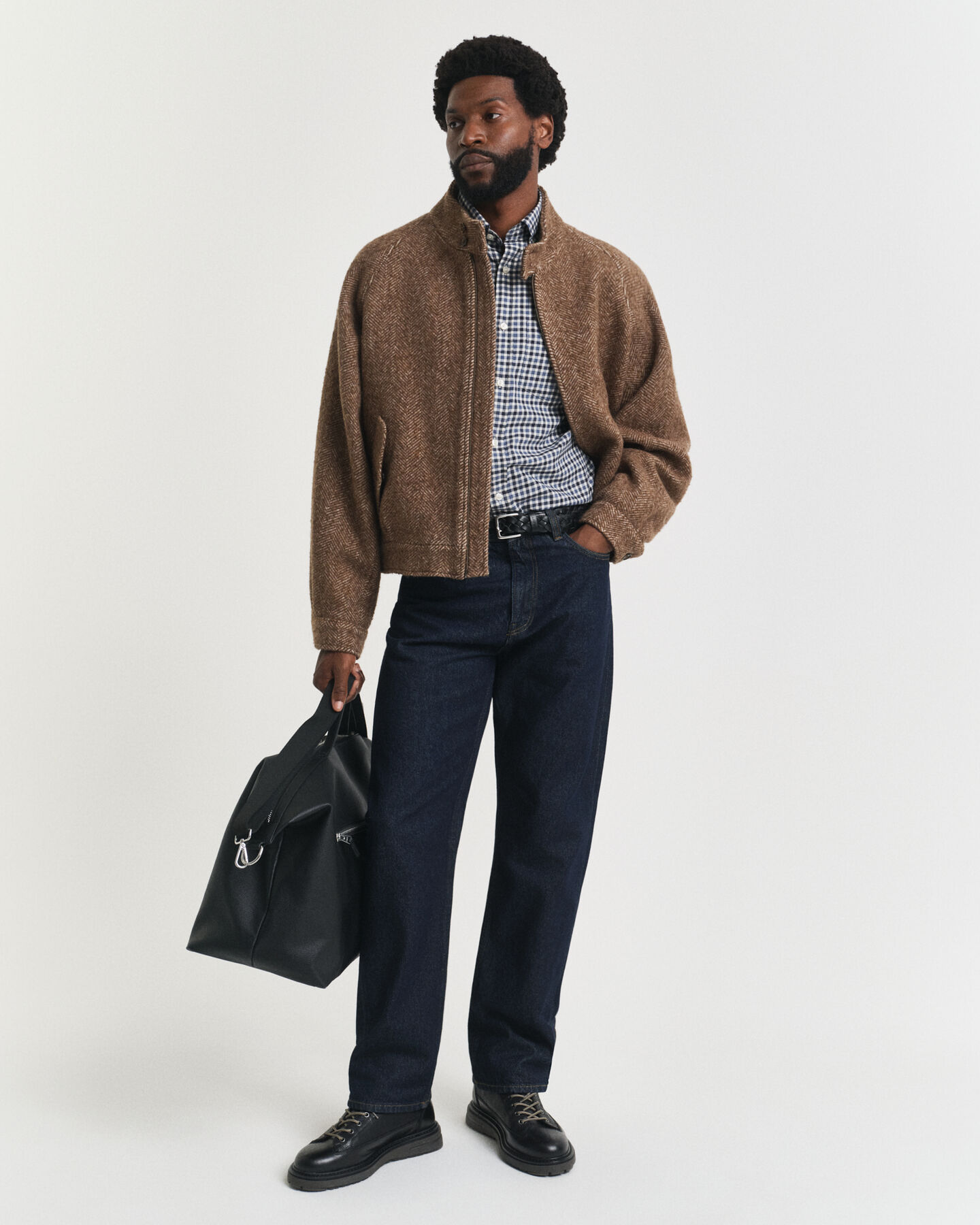 Regular fit gingham skjorte af twill