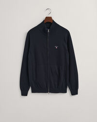 Classic cardigan i bomuld med lynlås