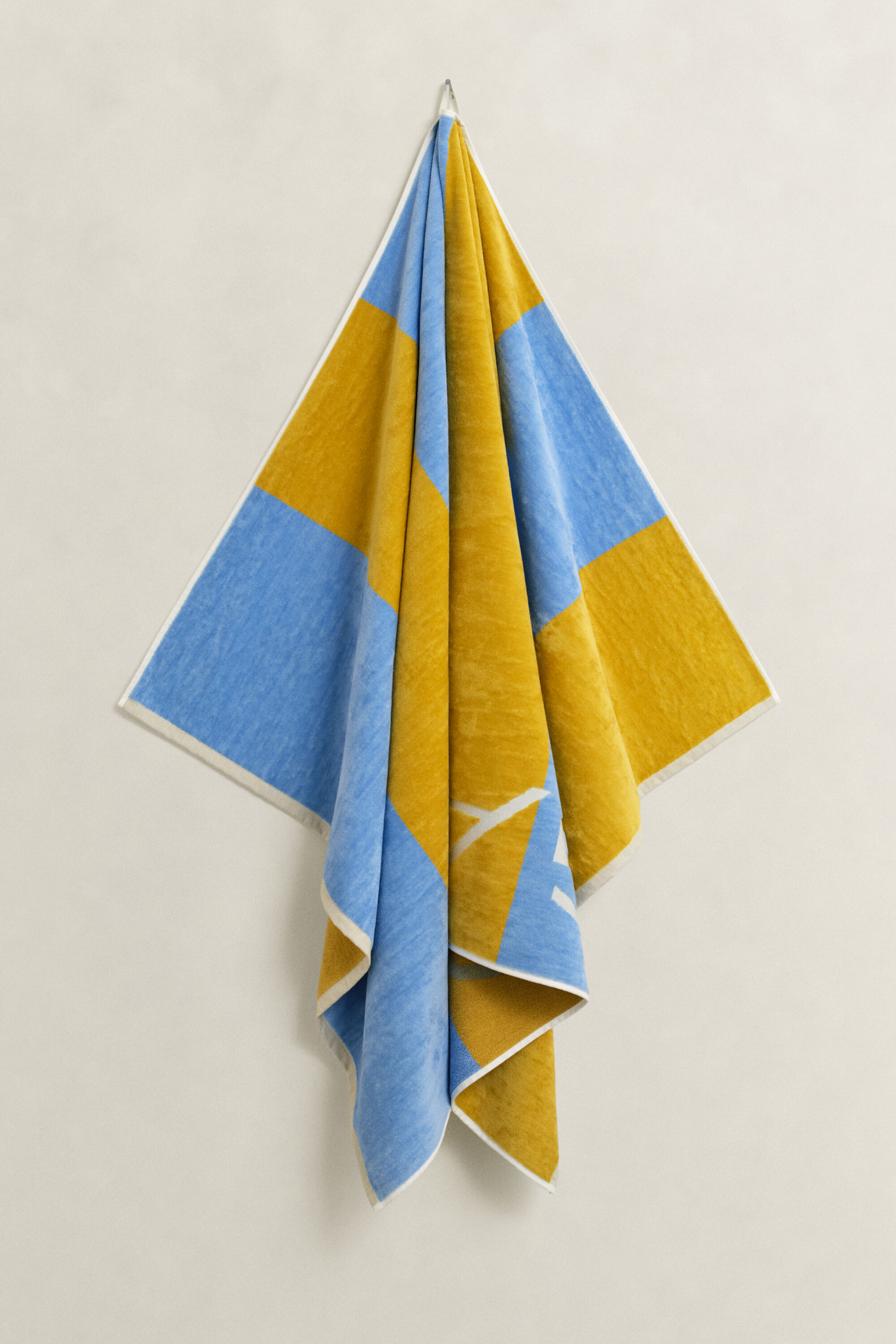 Blokstribet strandhåndklæde