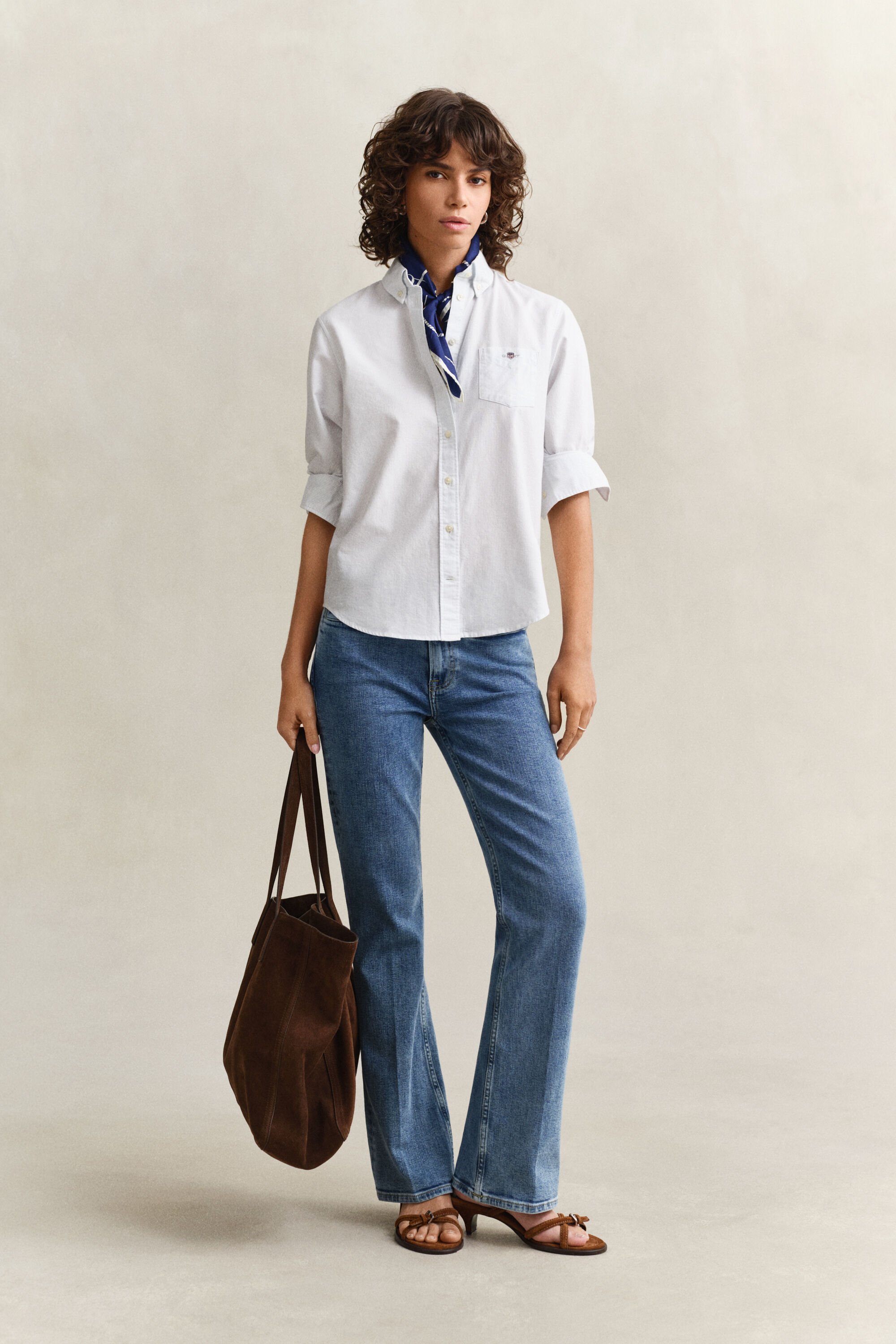 Regular fit klassisk stribet Oxford-skjorte