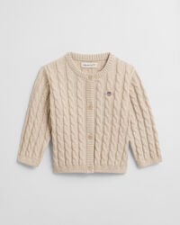 Baby Shield cardigan af bomuld med kabelstrik