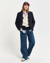 Regular fit blazer med nålestriber